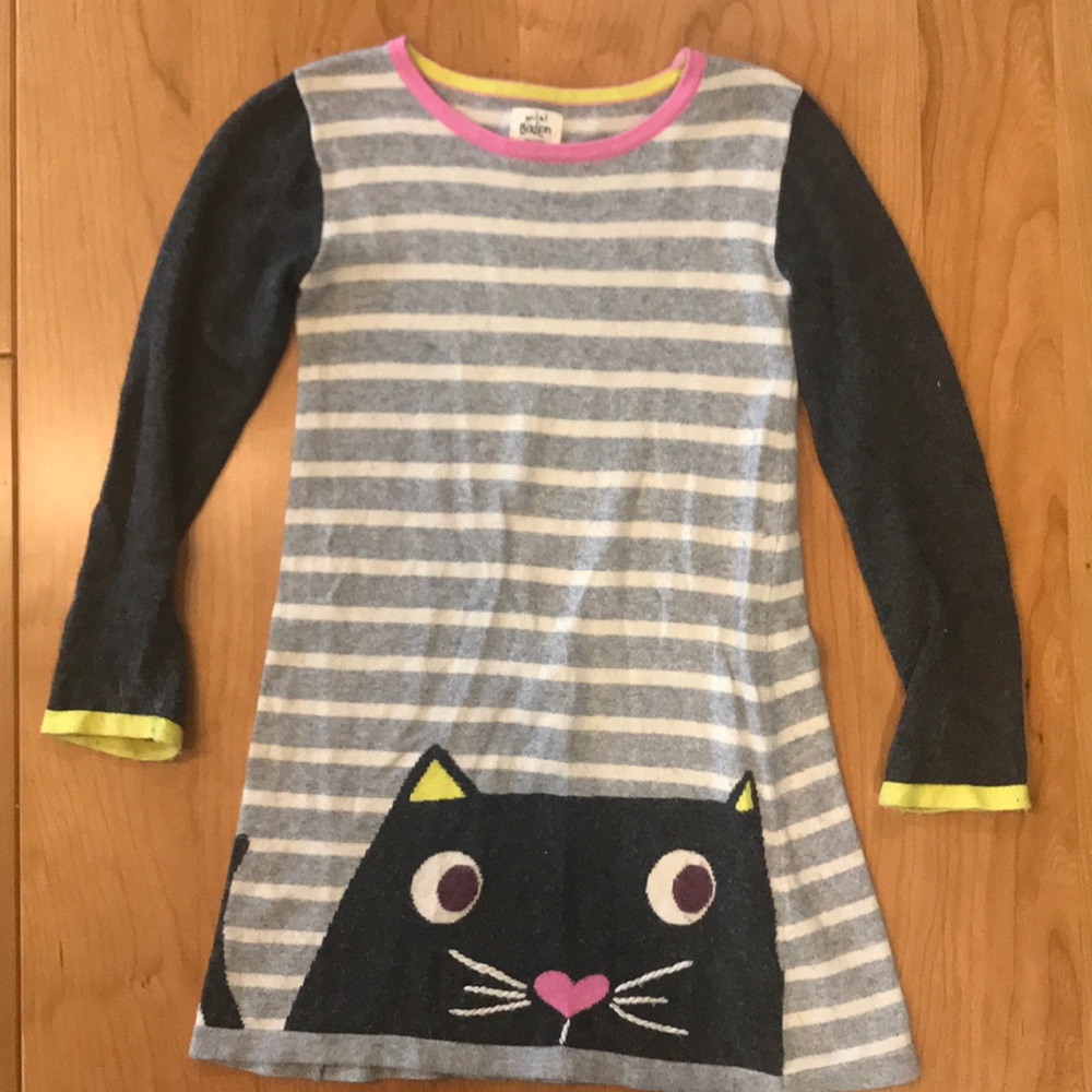 EUC Mini Boden long sleeved sweater dress, 6-7
